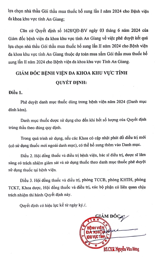 DANH MỤC THUỐC DÙNG TRONG BỆNH VIỆN NĂM 2024-3